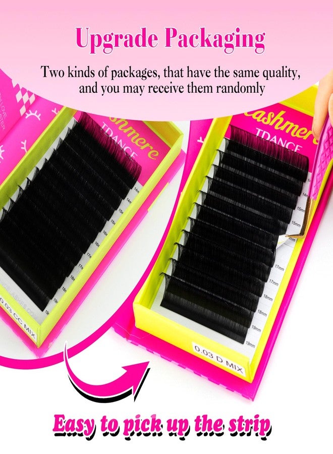 TDANCE Cashmere Lash Extensions Super Matte Black Classic Lash Extension 0.05mm Thickness CC Curl 10-17mm Volume Eyelash Extensions for Professional Salon Use(0.05-CC,10-17mm) - Image 3
